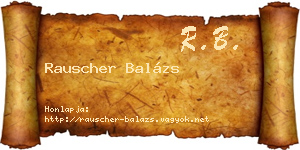 Rauscher Balázs névjegykártya